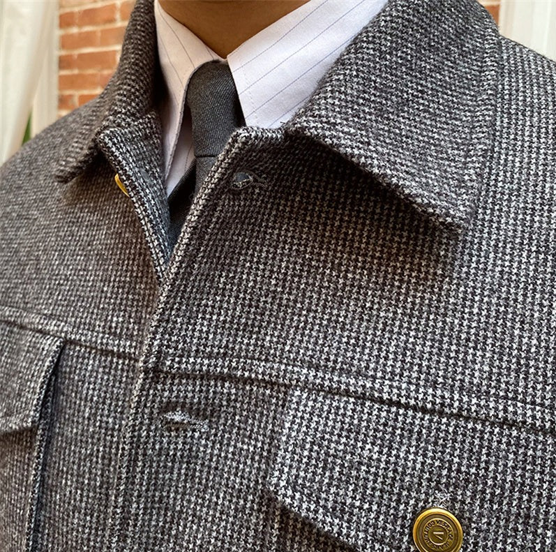 Englische Knopf Hahnentritt Jacke