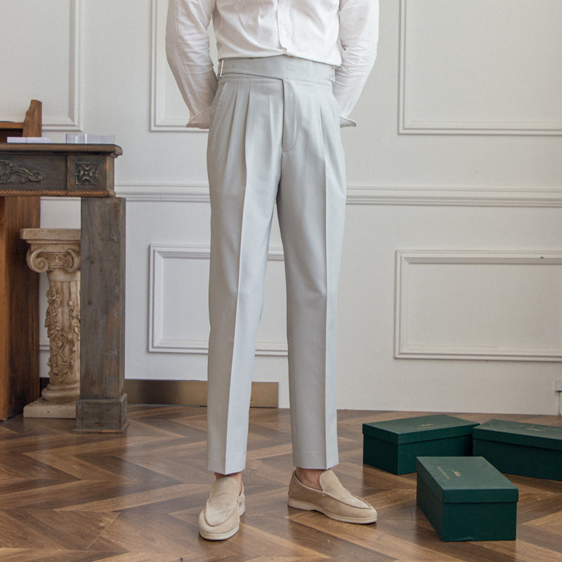 Capri Gurkha plissierte gerade geschnittene Hose