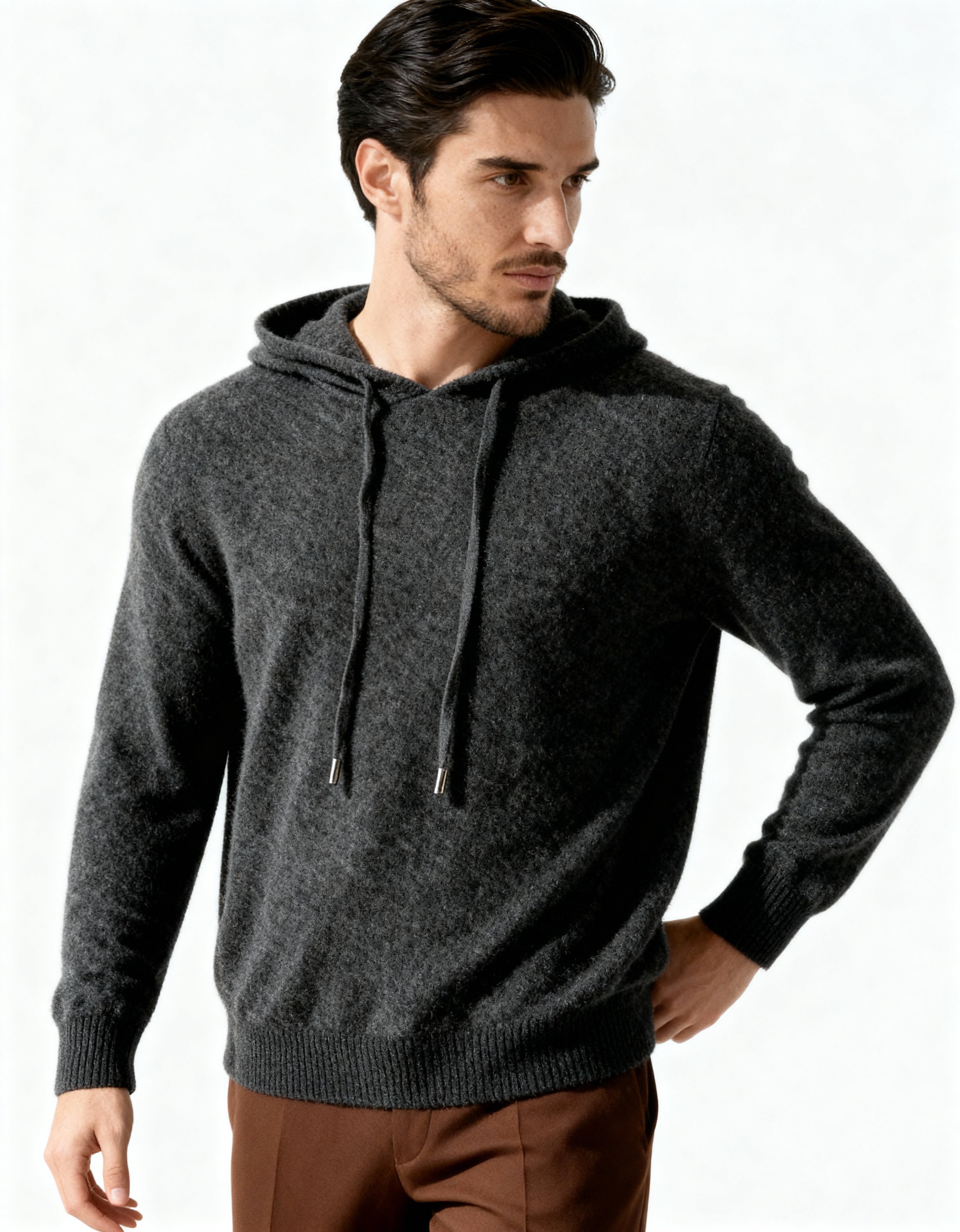 Sweat à capuche 100 % cachemire