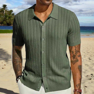 Green knitted shirt