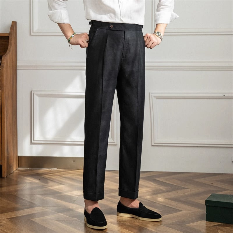 Monte Carlo Leinen Plissierte Hose