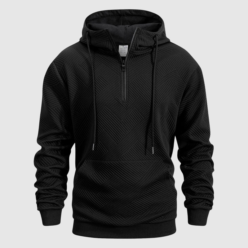 QuarterZip Hoodie mit strukturiertem Muster