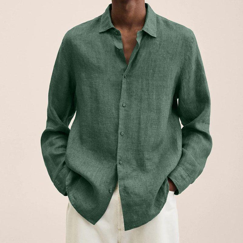 Herren Leinenhemd Eleganter Stil