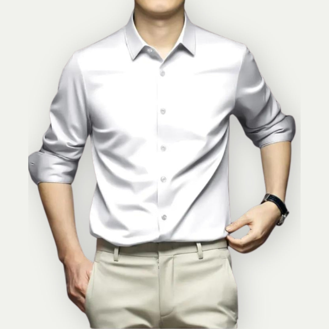 Chemise en popeline infroissable — manches longues