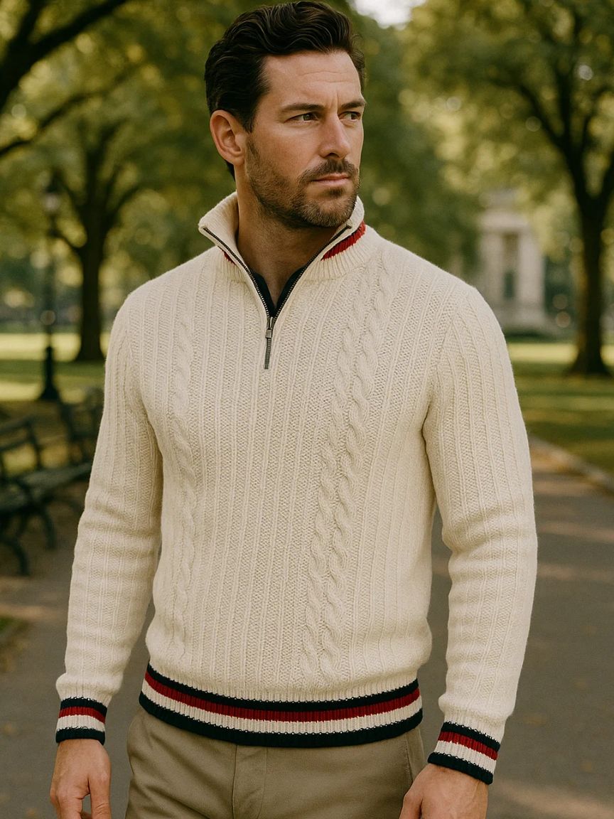Wesentlicher Pullover mit halbem Reißverschluss und Rollkragen