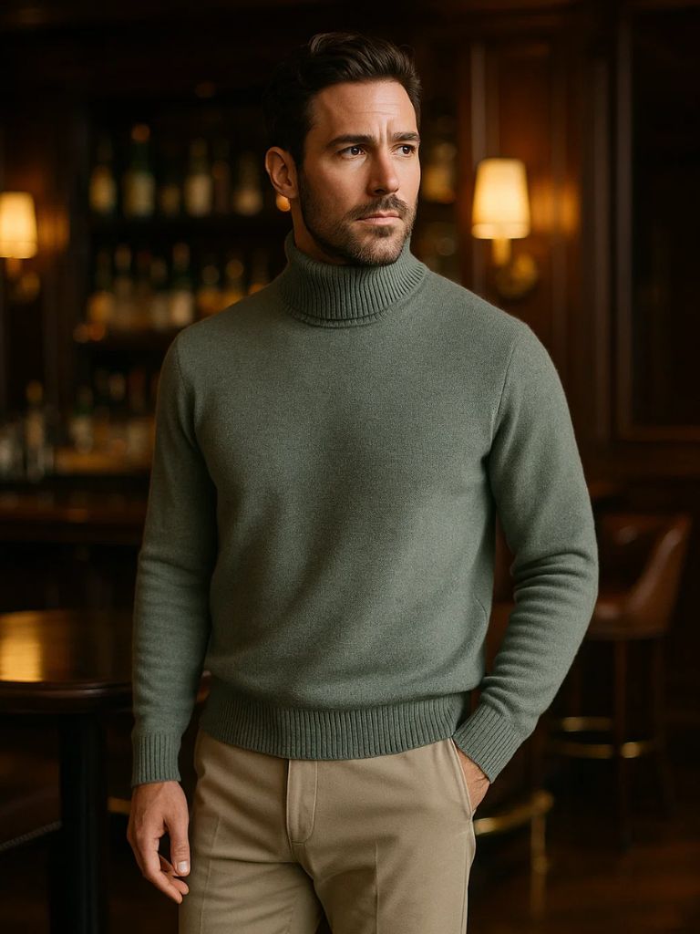 100% Merino Wool Turtleneck Sweater - Fayymont