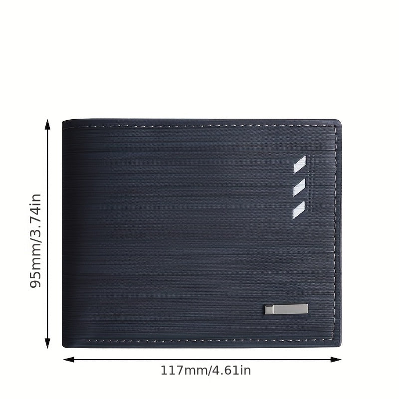 Kompakte schwarze PU-Leder Herrenbrieftasche