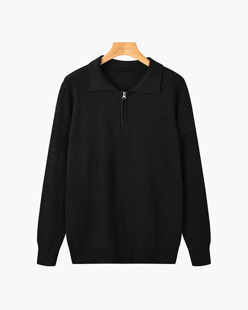 Baumwoll-Reißverschluss-Pullover - Fayymont Co