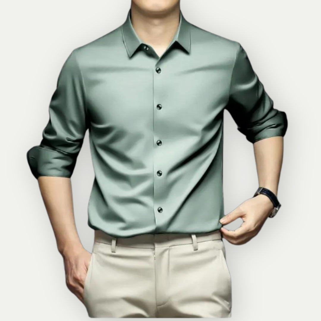 Chemise en popeline infroissable — manches longues