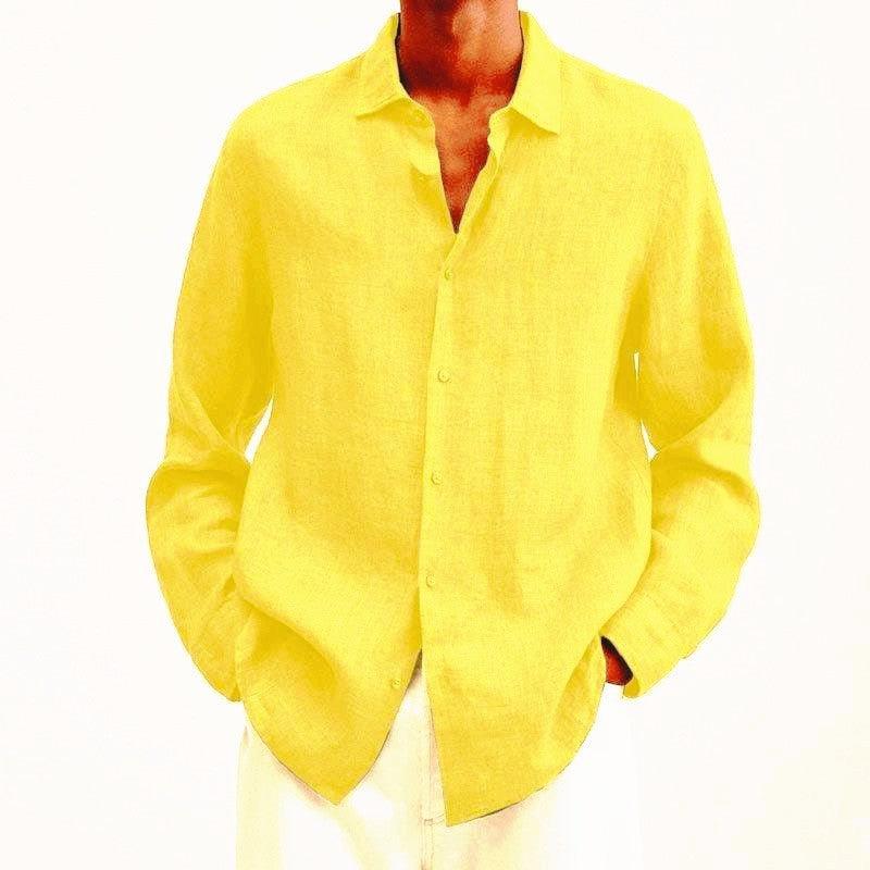 Herren Leinenhemd Eleganter Stil