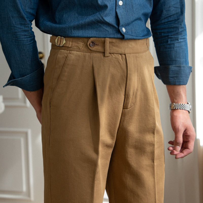 Baumwoll-Twill Antibes Gerade Passform Hose