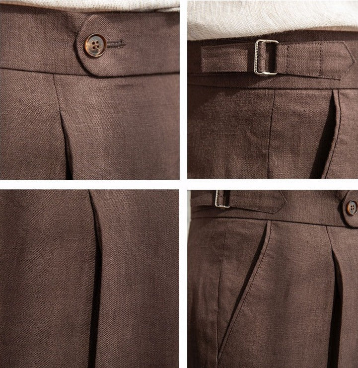 Monte Carlo Leinen Plissierte Hose