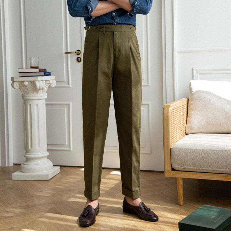 Baumwoll-Twill Antibes Gerade Passform Hose