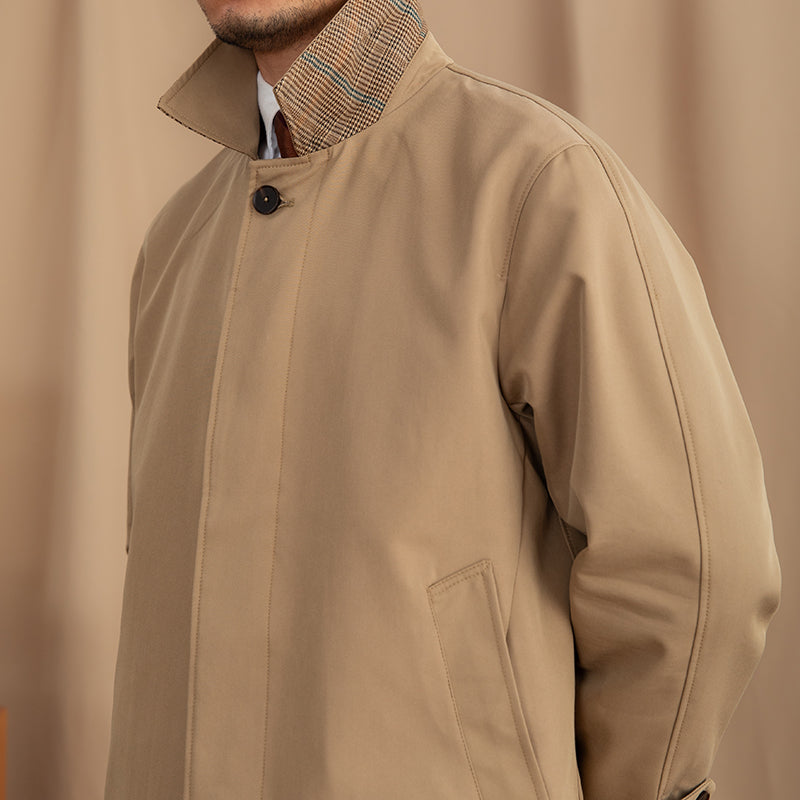 London Stehkragen Baumwollmischung Trenchcoat