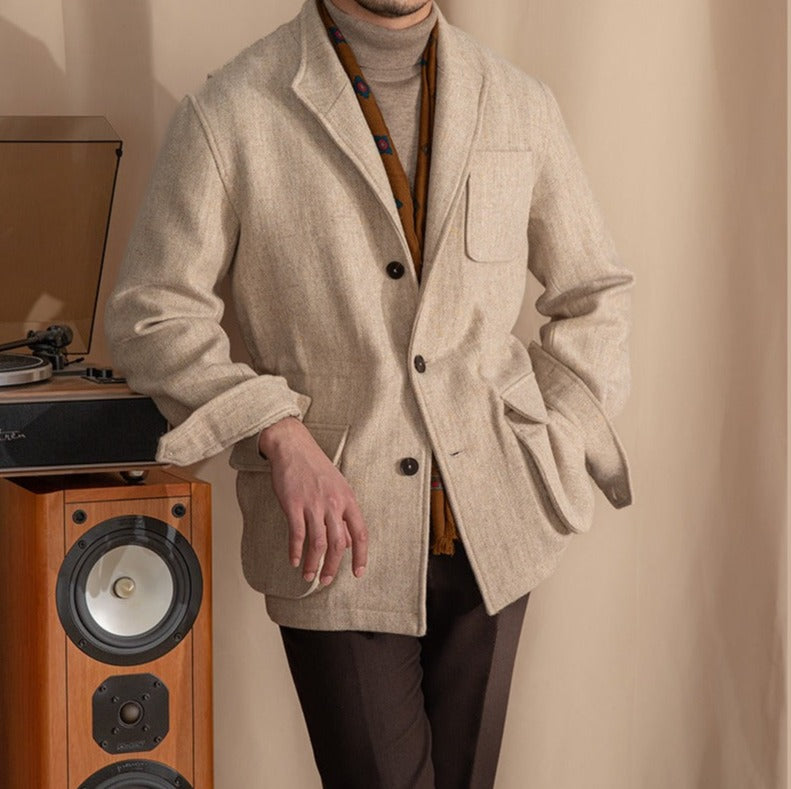Eton Woll-Tweed Fischgrät-Sportjacke