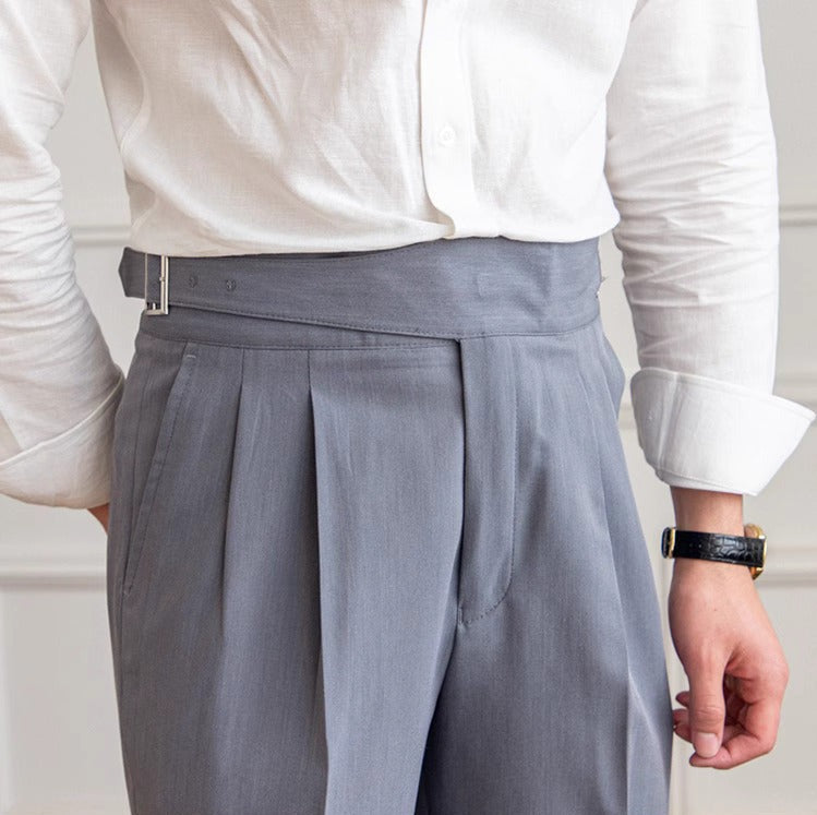 Capri Gurkha plissierte gerade geschnittene Hose