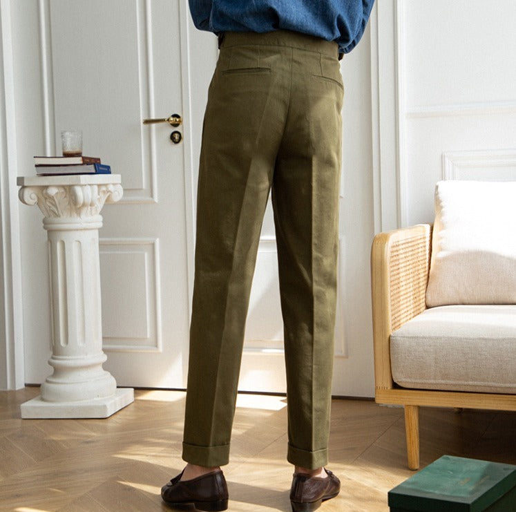Baumwoll-Twill Antibes Gerade Passform Hose