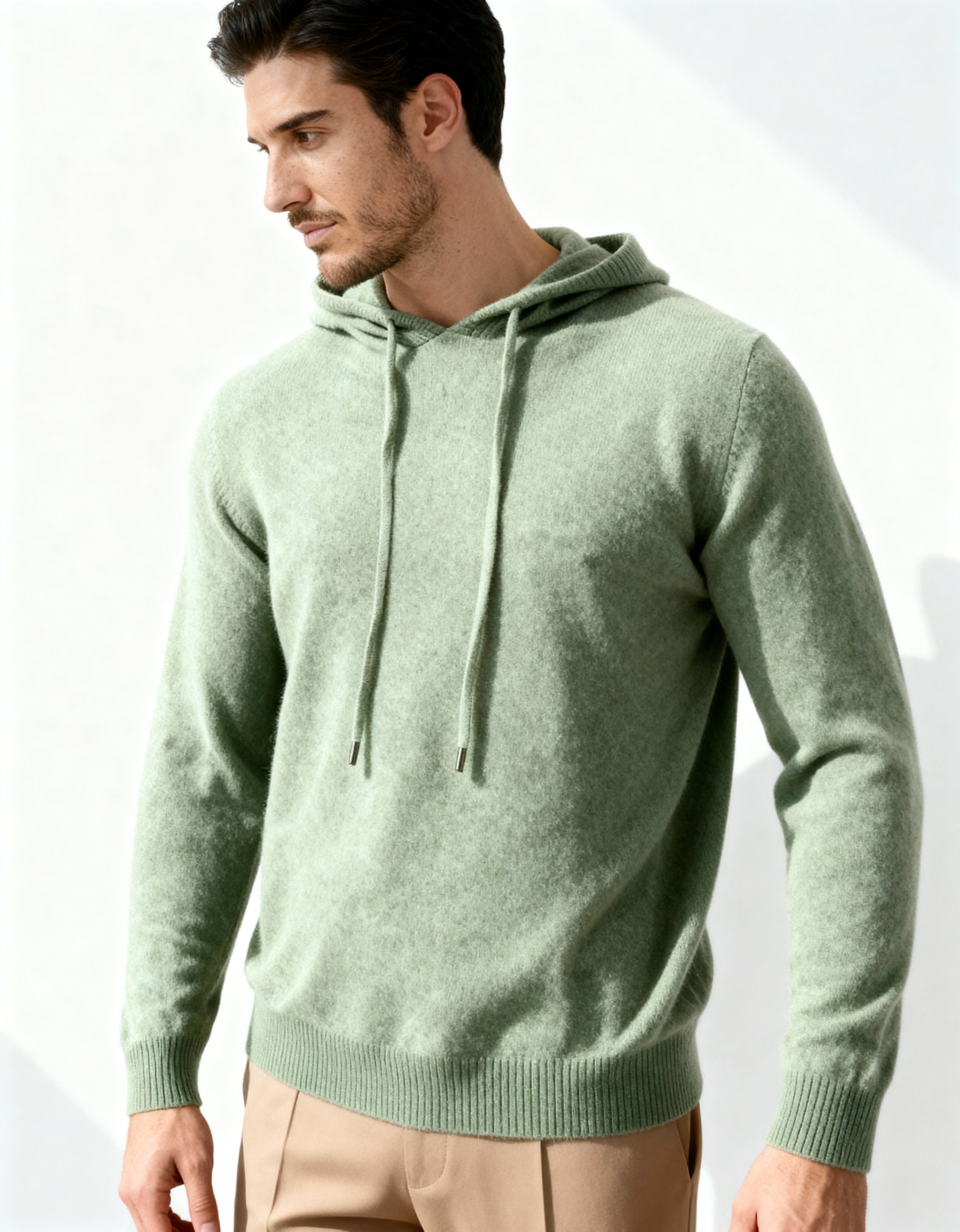 Sweat à capuche 100 % cachemire