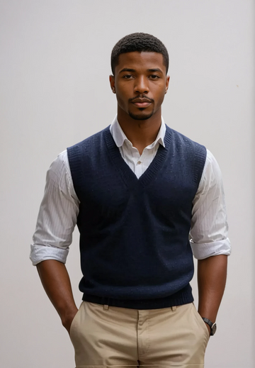 TrendyFit Classic V Neck Sleeveless Sweater for Men