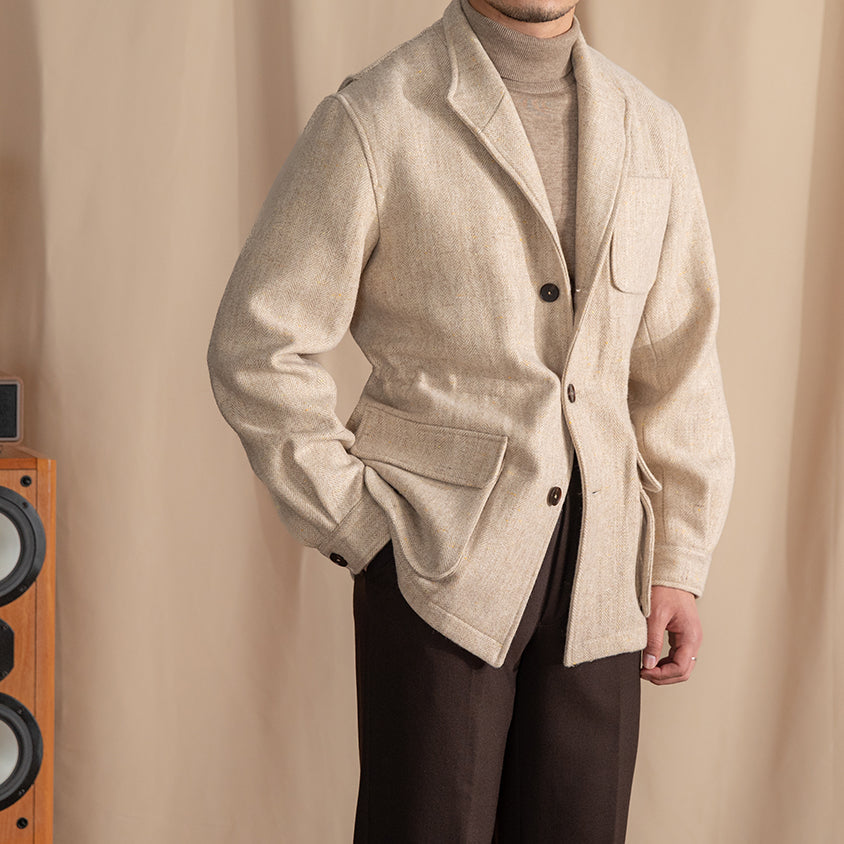 Eton Woll-Tweed Fischgrät-Sportjacke