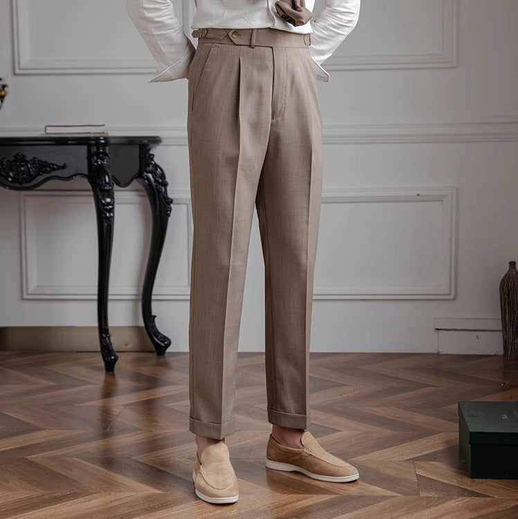 Antibes Gerade Passform Einfache Faltenhose