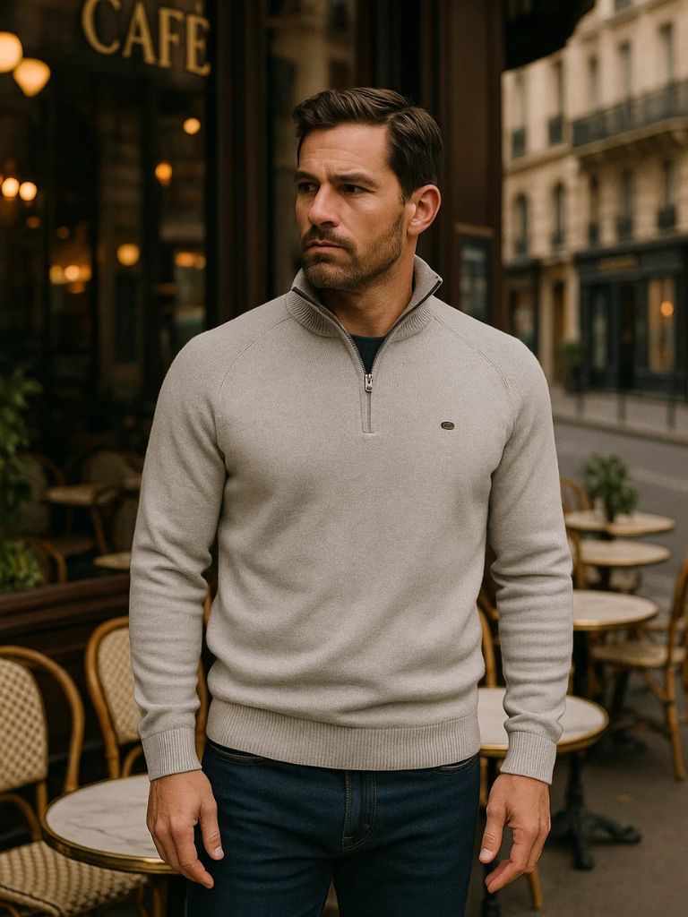 Elegant Quarter Zip Sweater - Fayymont Co