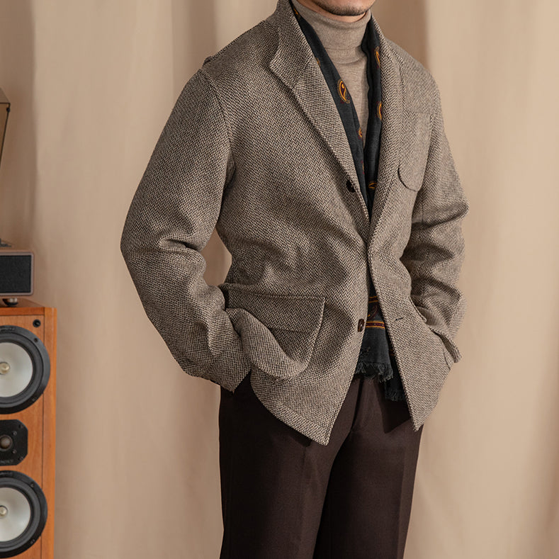 Eton Wollmischung Fischgrät-Sportjacke