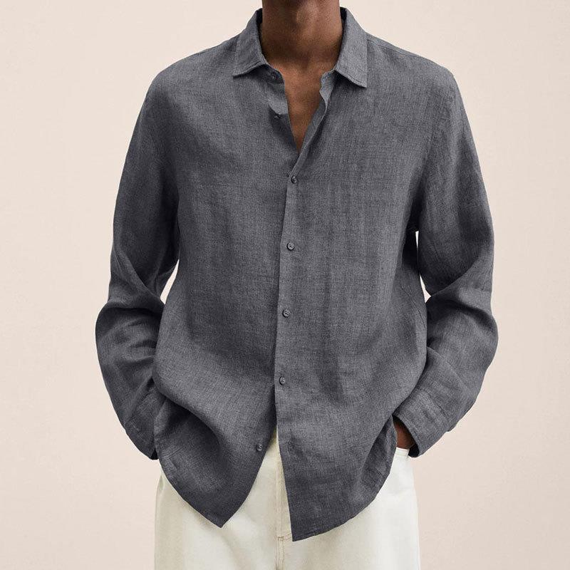 Herren Leinenhemd Eleganter Stil