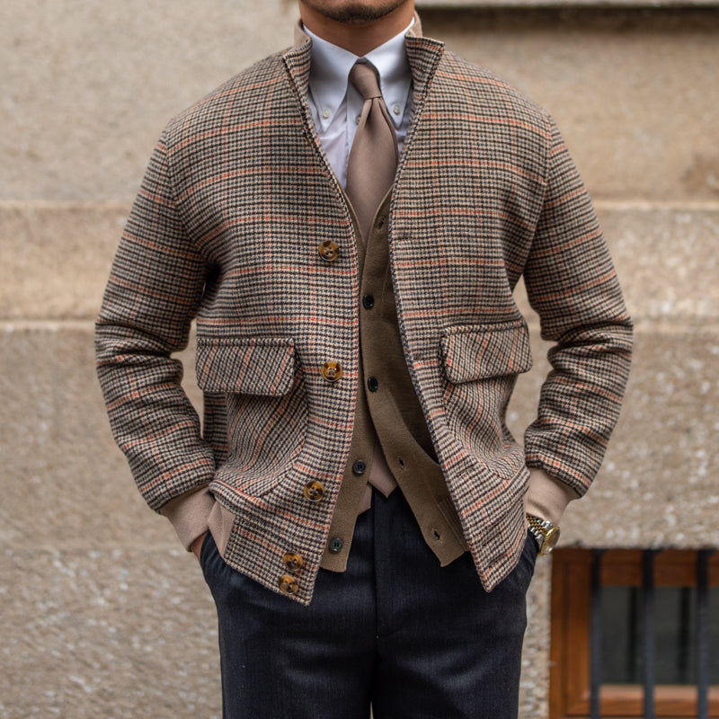 Riviera Brown Prince Of Wales Bomberjacke