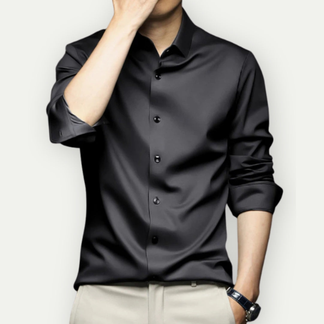 Chemise en popeline infroissable — manches longues