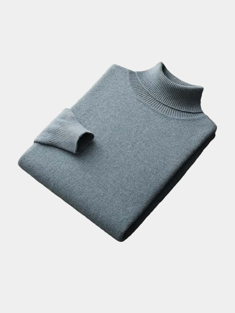 100% Merino Wool Turtleneck Sweater - Fayymont Co