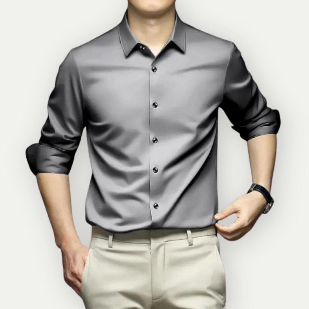 Chemise en popeline infroissable — manches longues