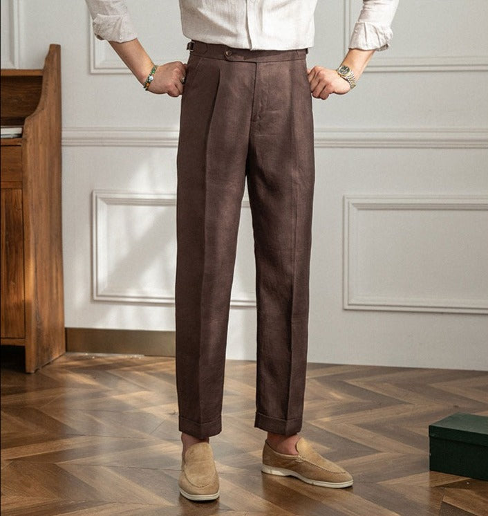 Monte Carlo Leinen Plissierte Hose