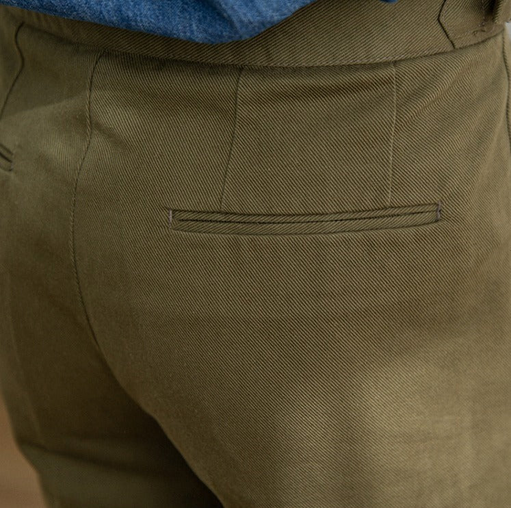 Baumwoll-Twill Antibes Gerade Passform Hose