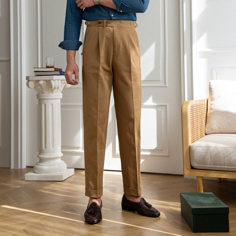 Baumwoll-Twill Antibes Gerade Passform Hose