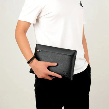 Luxury Leather Men's Clutch - Large Capacity Phone Bag & Designer Wallet 2025