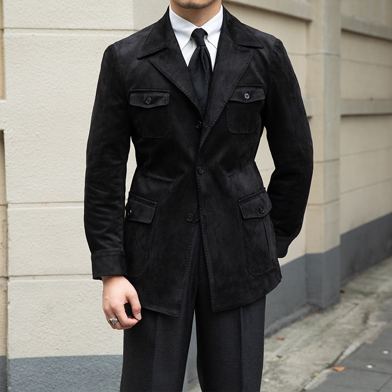 Jacke mit Anzugkragen aus Kunstwildleder Milan