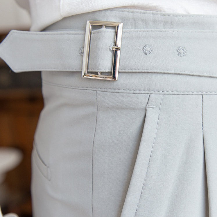 Capri Gurkha plissierte gerade geschnittene Hose