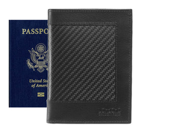 Carbon Fiber and Leather Passport Holder Wallet by Londono