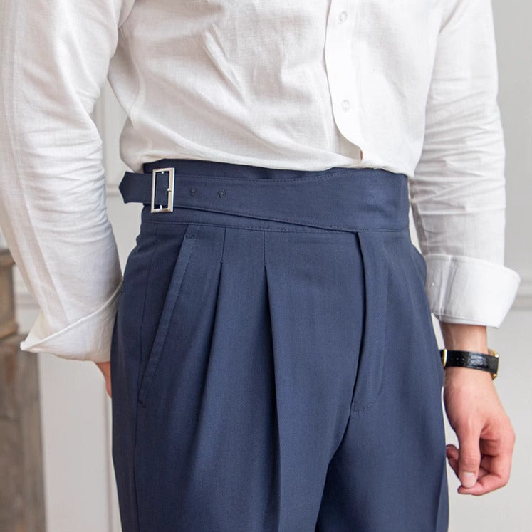 Capri Gurkha plissierte gerade geschnittene Hose