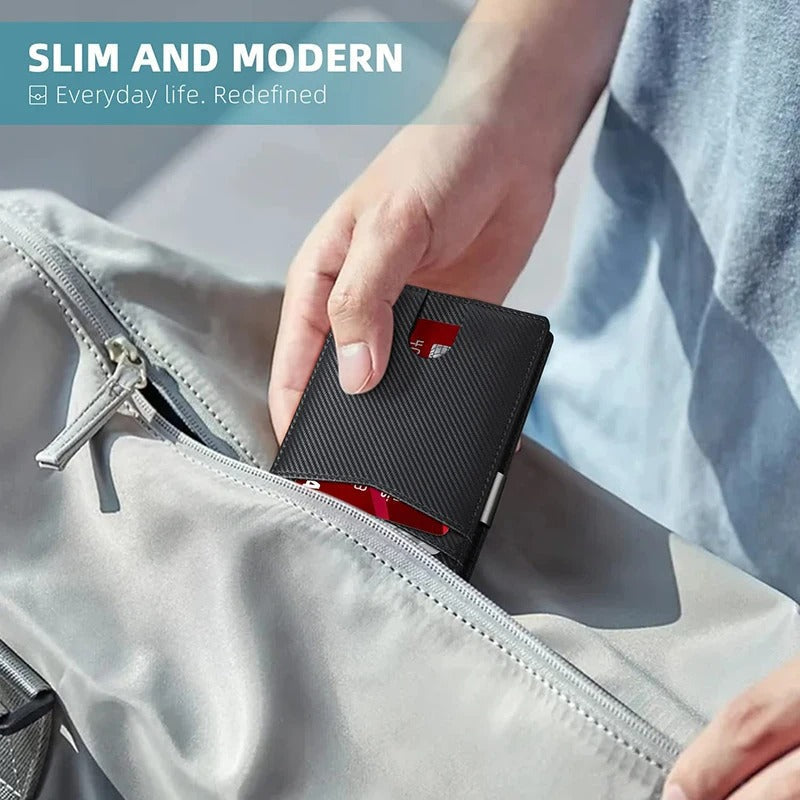 Luxus Herren Carbonfaser RFID Geldbörse - Schlanker, kleiner und stilvoller Geldhalter