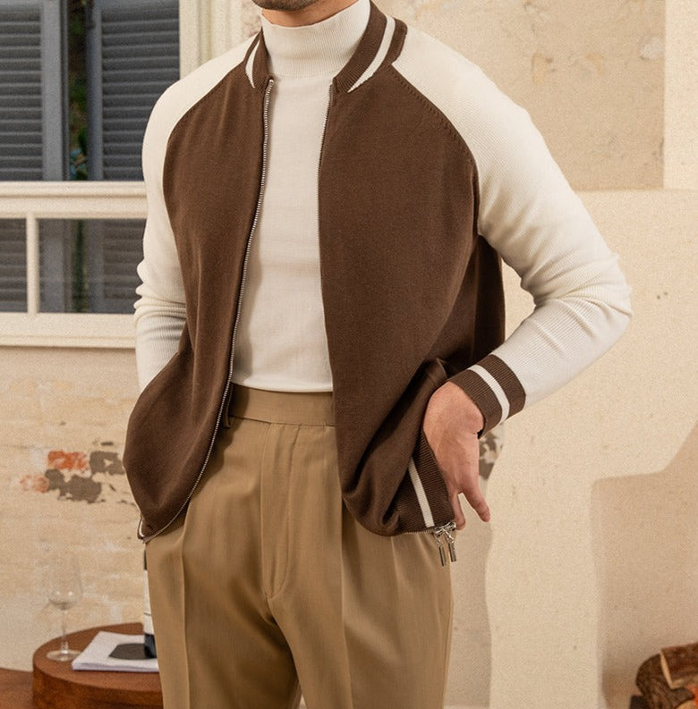 Varsity Slim Fit Wollmischung Baseballjacke
