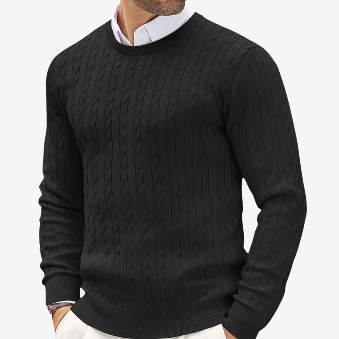 Robin | Men's Crew Neck Cable Knit Sweater