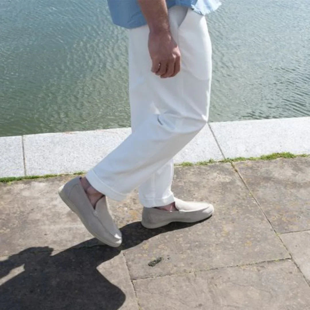 Mocassins pour hommes en daim profil bas