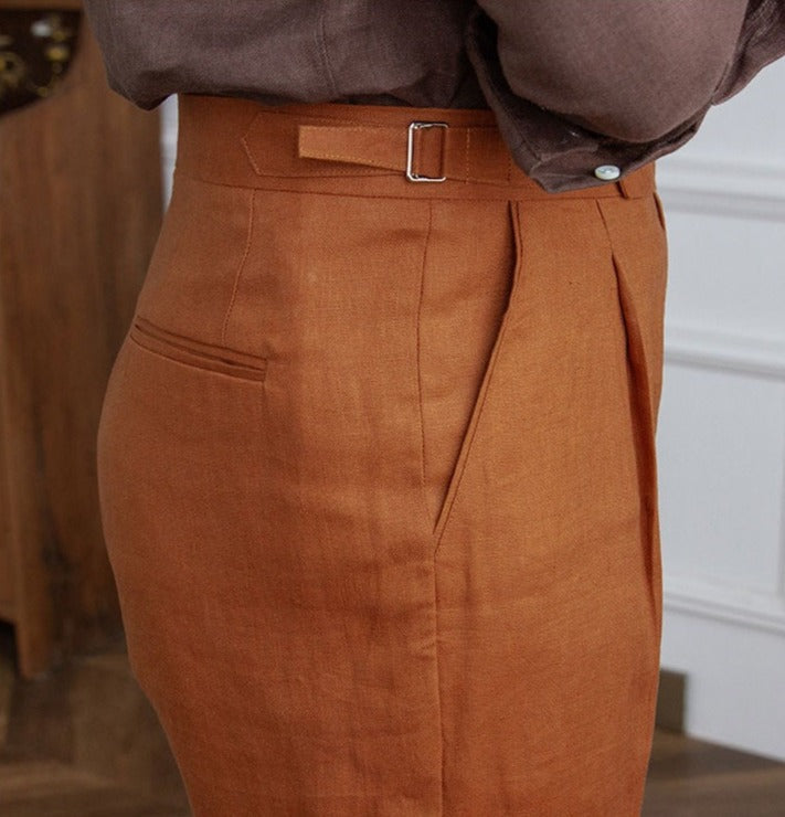 Monte Carlo Leinen Plissierte Hose