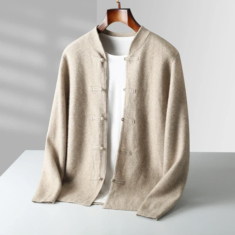 Cashmere Atelier Mandarin Collar Cardigan