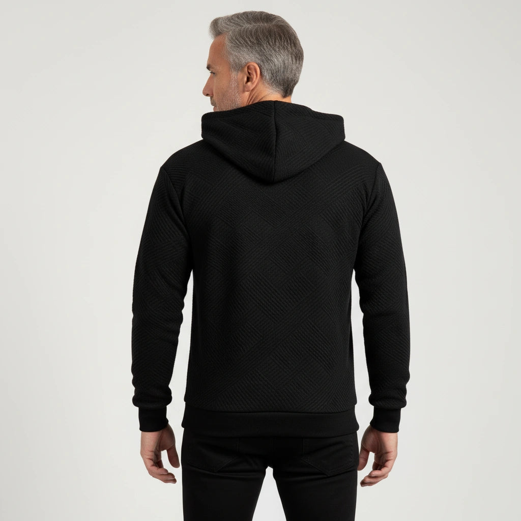 QuarterZip Hoodie mit strukturiertem Muster