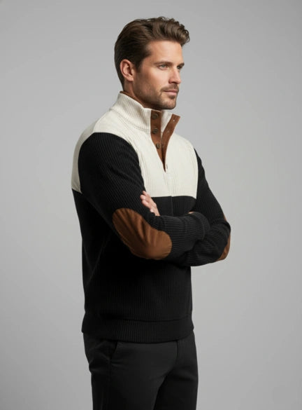 High Collar Corduroy Retro Pullover