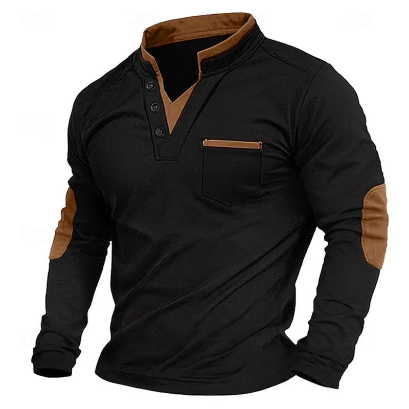 Men’s V-Neck Sweater – Classic Long Sleeve Knit