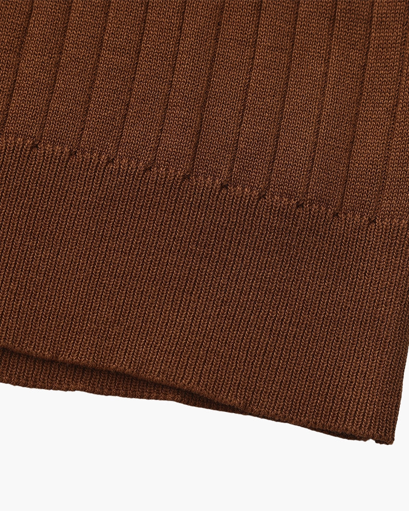 Gerippte Strick-Polo – Feine Merinowolle